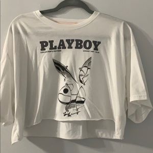 ✰ missguided cropped playboy tee ✰